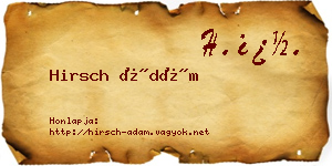 Hirsch Ádám névjegykártya
